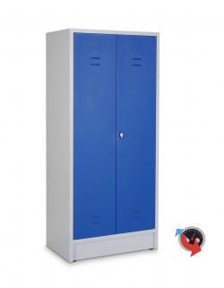 Artikel Nr. 510711 - Kleider-Wäschespinde Stahl -Abteilbreite 30 cm-Gesamtbreite 60 cm - 1 Drehriegel - blaue Türen - Lieferzeit ca. 2-3 Wochen !